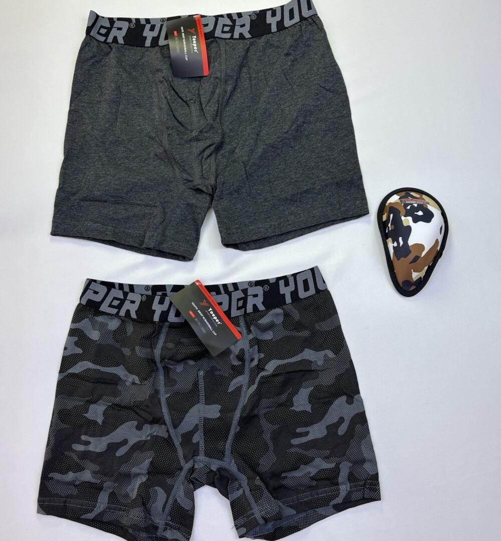 Youper Youth Baseball Cup Brief 2 Pack Large Compression Shorts NIP